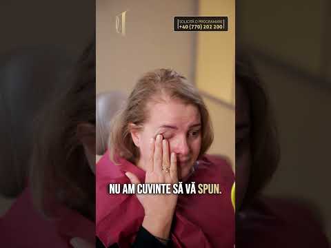 Emoție la final – pacienta își vede pentru prima dată dantura finală