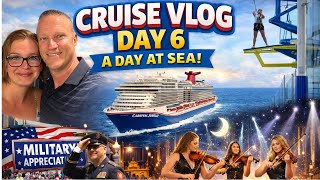 Carnival Jubilee Cruise Vlog Day 6 | Sea Day Mini Golf, Ropes Course, Formal Night & Military Apprec