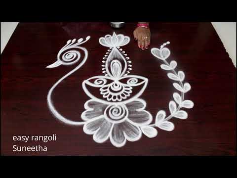 Karthika Masam special rangoli kolam || Beautiful designs with diyas || Latest festival muggulu