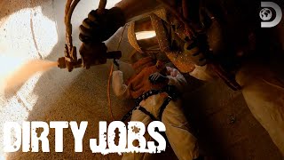 Mike Rowe Rehabs a Roach Infested Manhole In a McDonald's Parking Lot! | Dirty Jobs