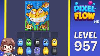Pixel Flow Level 957 Solution Walkthrough