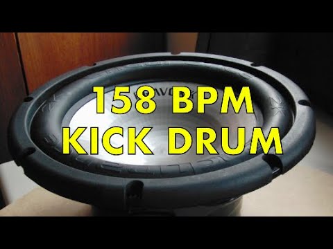 158 BPM Kick Drum Metronome, 158BPM Bass Drum Thump, 4 on the Floor Kick, 158 Beats Per Minute Bombo