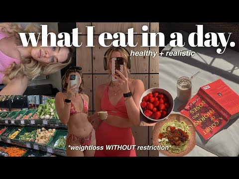 WHAT I EAT IN A DAY TO LOSE WEIGHT & build muscle *healthy + realistic*