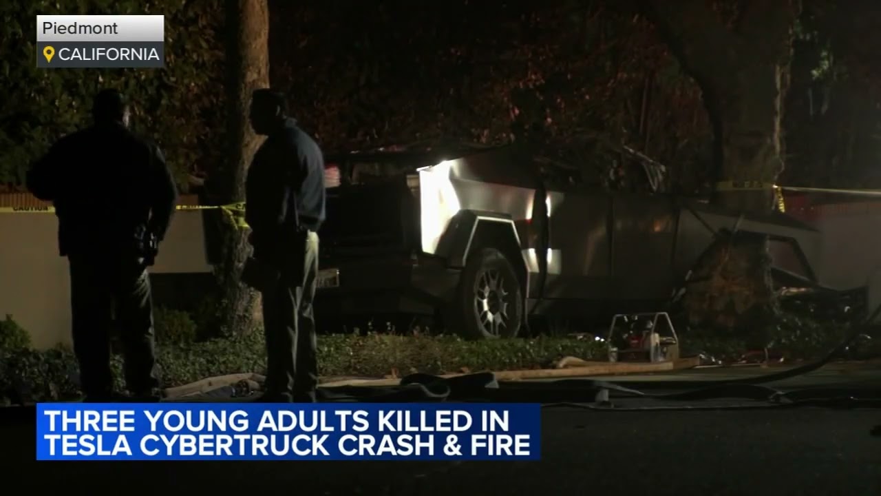 3 high school graduates killed in fiery Cybertruck crash