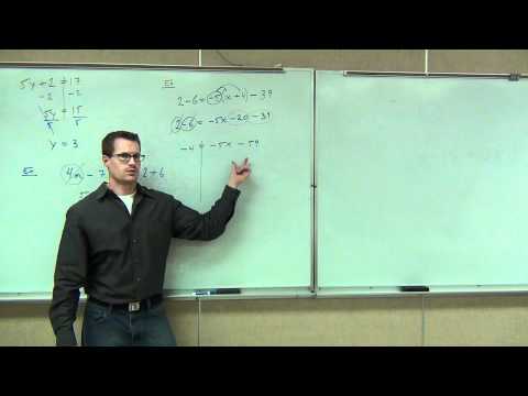 Prealgebra Lecture 3.2: Solving Basic Equations