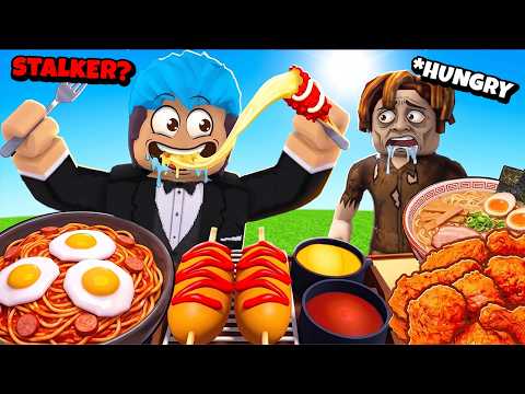 PINAKAIN KO NG LIBRE ANG STALKER KO | ROBLOX | Mukbang Corner