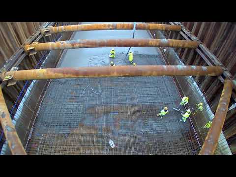 Gjutning av Västlänkens första bottenplatta | Trafikverket