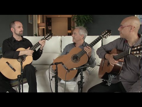 Barcelona Guitar Trio rehearses "Entre dos Aguas"