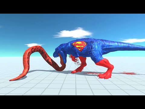 TREX (SUPERMAN) VS All Units REPTILES - Animal Revolt Battle Simulator