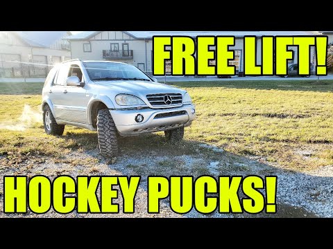 How To Lift A Mercedes SUV Suspension For Free & Lift The Body With Hockey Pucks! Off-Road AMG Pt 2