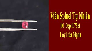 Mặt Đá Spinel Tự Nhiên Màu Hồng Đẹp Lửa Mạnh 0.75ct