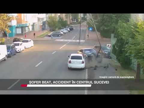 Șofer beat, accident în centrul Sucevei