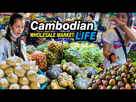 Amazing Wet Market Scenes | The Biggest Wholesale Market in Phnom Penh, Cambodia | 4K UHD