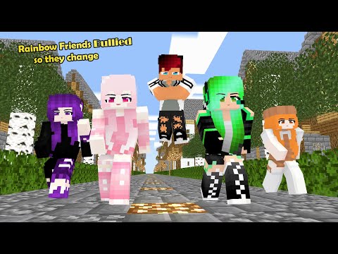 Rainbow Friends Bullied So They Become Handsome , Hot and Pretty Friends : Minecraft Animation
