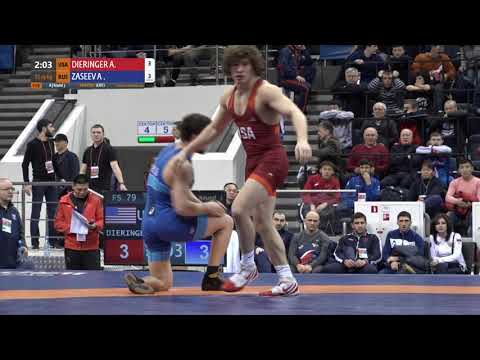 Round 3 FS - 79 kg: A. DIERINGER (USA) v. A. ZASEEV (RUS)