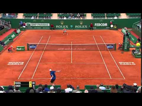 2015 Monte-Carlo Rolex Masters - Naughty Rafael Nadal passing shot v John Isner