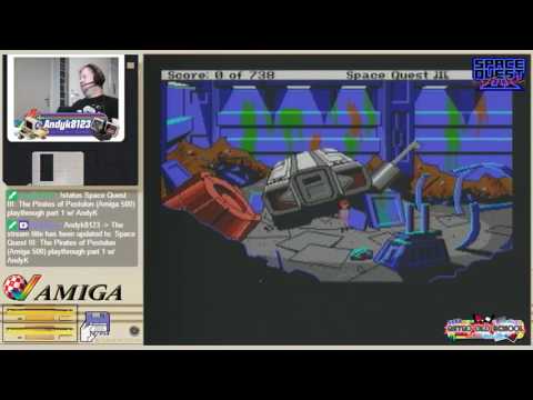 Space Quest III: The Pirates of Pestulon (Amiga 500) playthrough part 1 w/ AndyK