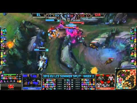 EL vs GIA EU LCS Championship series Summer Split 2015 W2D1 Elements vs Giants Gaming Game Highlight