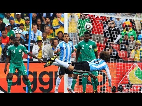 Gol de Heinze vs Nigeria en el Mundial 2010.