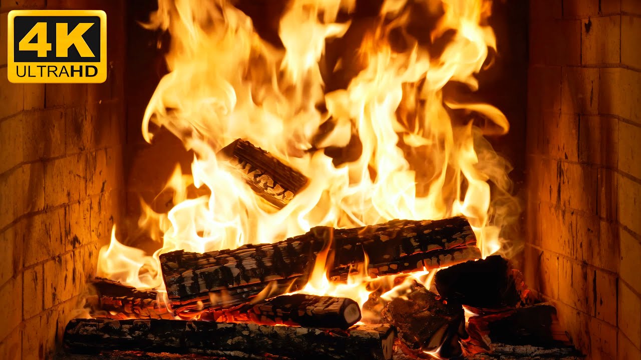 🔥 FIREPLACE Nights (12 HOURS) with Christmas ATMOSPHERE with Crackling FIRE for Creative RELAXATION