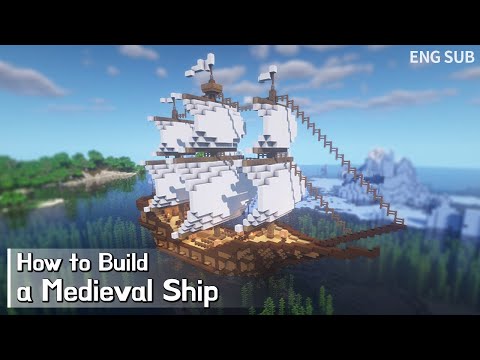 Minecraft: How To Build an Epic Medieval Ship Tutorial (Building Tutorial) (#2) |  minecraft build, sailboat