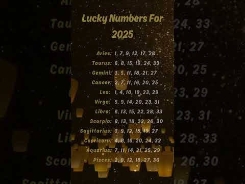 ✨Your Lucky Numbers for 2025! ✨#LuckyNumbers #ZodiacSigns #Horoscope2025 #Astrology #2025Luck
