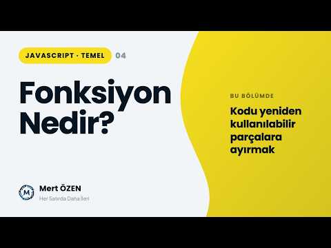 Javascript Temel Seviye: Fonksiyonlar
