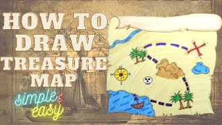 How to Draw a Simple Treasure Map for Kids Easy | Easy Drawing Videos for Kids