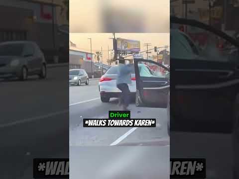 Karen Gets Instant Karma For Throwing Rock At Car #shorts