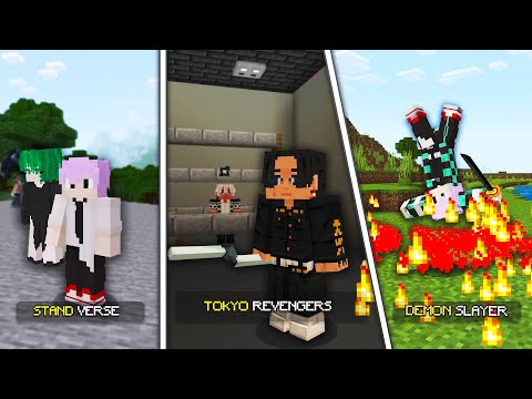 These 5 MCPE Addons Turn Minecraft Into An Anime World - There's a Demon Slayer!!
