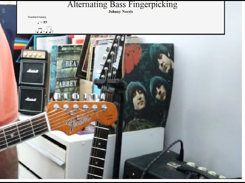 172.   Intro to alternating bass fingerpicking -  acoustic blues guitar lesson