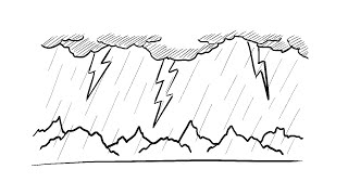 🌩️ How to Draw a Simple Storm Cloud | Step-by-Step Lesson 🌧️