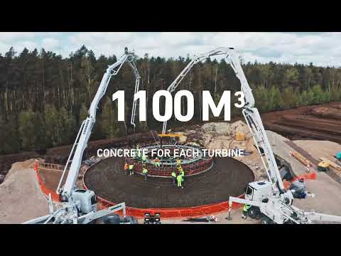 Foundation construction for onshore wind farm