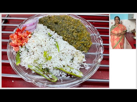 Healthy One Pot Meal I Palak /Spinach Green Moong Dal I Jeera Rice