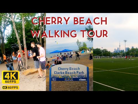 Toronto Cherry Beach FULL Walking Tour | East & West Sides, Promise Party & Soccer Field | 4K 60fps