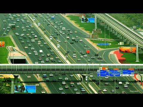 ( Dubai Sheikh Zayed Road ) Jebel Ali Industrial Area 1  to  Al Ghubaiba Bus Station journey HD