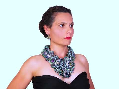 Ariel Necklace ,Beads embroidery