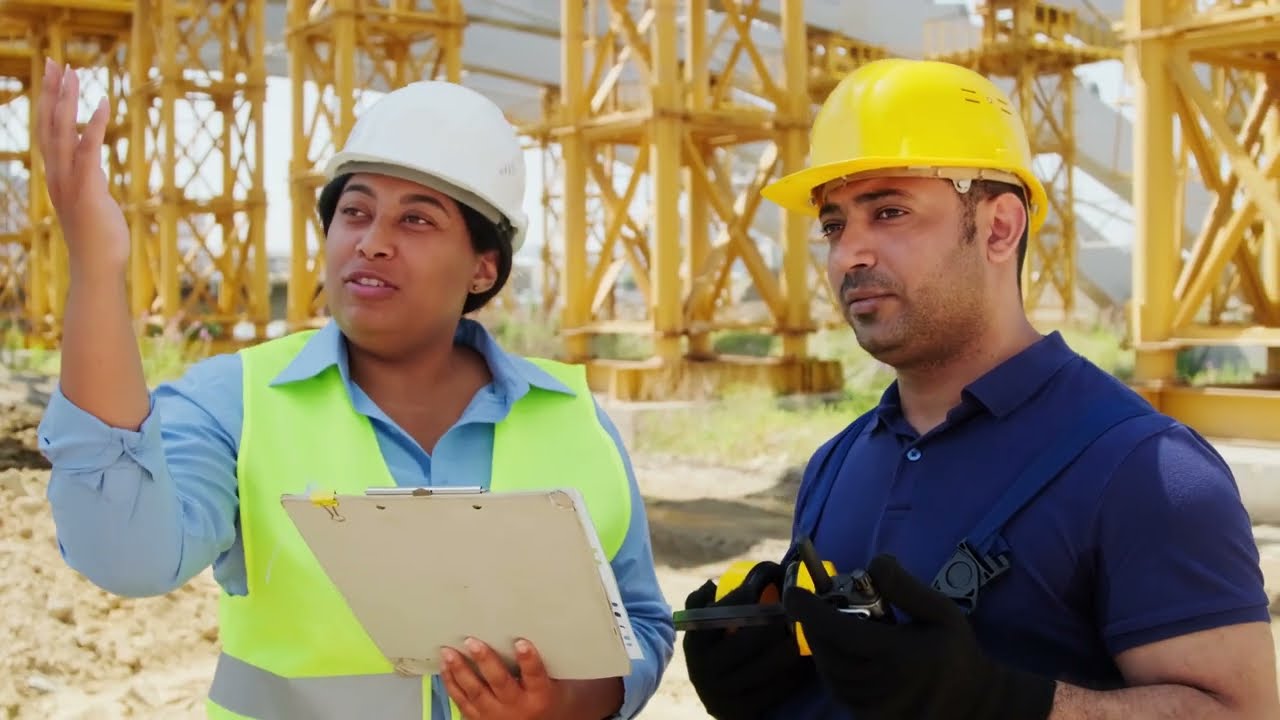 Construction Worker Stock Footage COPYRIGHT FREE