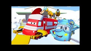カーシティーのトレインタウンにいる、人工雪製造トレインは列車のトロイ|子供向け列車＆トラックアニメ