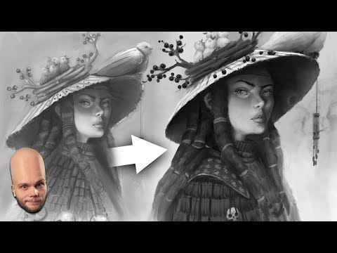 How To Show Colors In B&W? Paintover Lesson