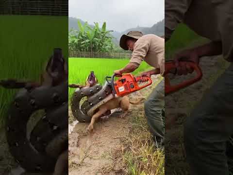 Golden Retriever Trapped by Python — The Jungle Turns Into a Battleground 🌴 | ジャングルが戦場に！ 정글이 전장이 되다!