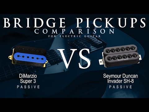 DiMarzio SUPER 3 vs Seymour Duncan INVADER SH-8 - Passive Bridge Guitar Pickup Comparison Tone Demo