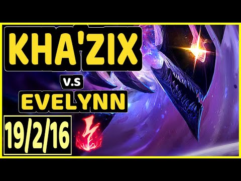 BLUERZOR (KHA'ZIX) vs EVELYNN - 19/2/16 KDA JUNGLE CHALLENGER GAMEPLAY - EUW