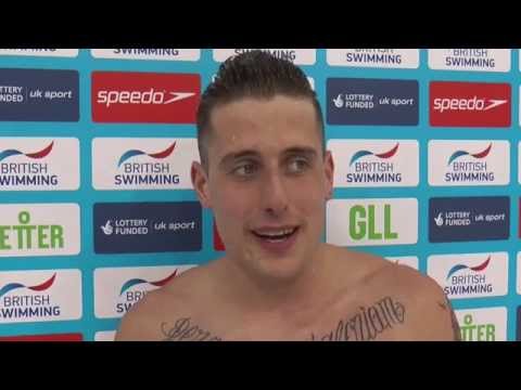 Chris Walker Hebborn wins gold in the 100m Backstroke at the British Championships