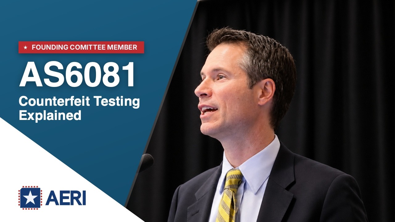 Robb Hammond presenting on AS6081 counterfeit-component testing