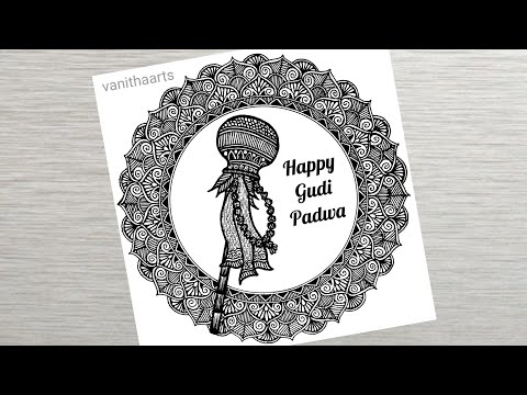 Happy Gudi Padwa Mandala Art How to Draw Mandala for beginners StepbyStep vanithaarts gudipadwa