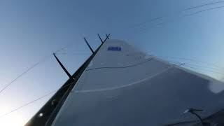 Esprit de corps IV heading up on 30kts of wind and 3-4 meters waves