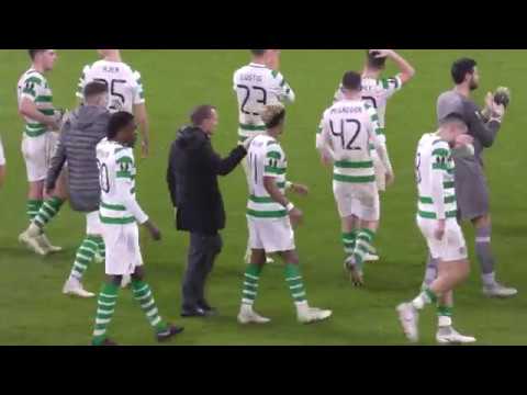 Celtic 2 - RB Leipzig 1 - Players Celebrate with Fans Post Match - 8 November 2018