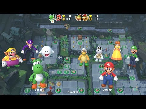 Super Mario Party Partner Party #166 Domino Ruins Treasure Hunt Yoshi & Mario vs Bowser Jr & Bowser