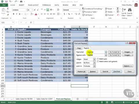 Microsoft Excel 2013 Tutorial 77  Find & Replace